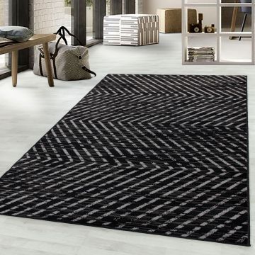 Base Swift alfombra pelo corto rectangular 60x100cm negro