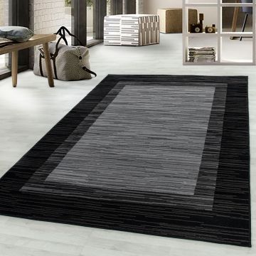 Base Care alfombra pelo corto rectangular 60x100cm negro