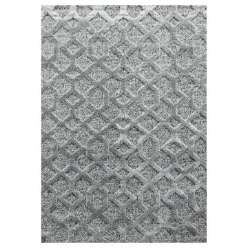 Pisa Web alfombra pelo largo rectangular 280x370cm gris