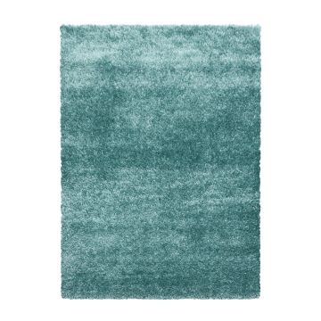 Brilliant Shaggy alfombra peluda pelo largo rectangular 160x230cm azul agua
