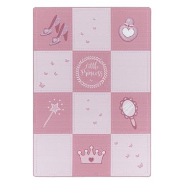 Play Princesita alfombra de juego antideslizante habitación infantil de bucle rectangular 80x120cm rosa