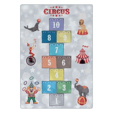 Play Rayuela-Circo alfombra de juego antideslizante habitación infantil de bucle rectangular 80x120cm gris