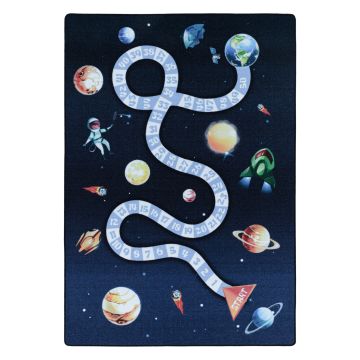 Play Viajes Espaciales antideslizante enseñanza zahlen alfombra de juego de bucle rectangular 80x120cm azul marino