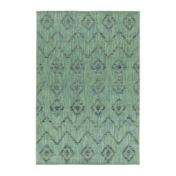 Bahama Wavy alfombra interior/exterior efecto alto-bajo corredor 80x250cm verde