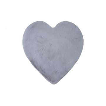 Caty Corazón alfombra infantil unicolor fluffy esponjoso pelo largo 90x90cm plata