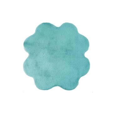 Caty Kleeblatt alfombra infantil unicolor fluffy esponjoso pelo largo 90x90cm verde menta