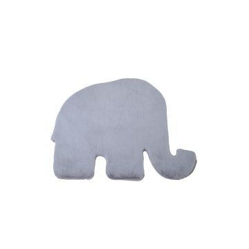 Caty Elefante alfombra infantil unicolor fluffy esponjoso pelo largo 80x100cm plata