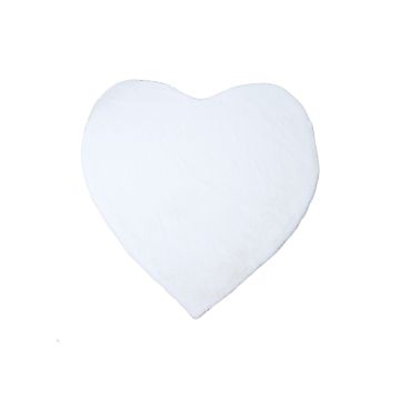 Caty Corazón alfombra infantil unicolor fluffy esponjoso pelo largo 90x90cm blanco