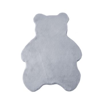 Caty Bär alfombra infantil unicolor fluffy esponjoso pelo largo 80x100cm plata