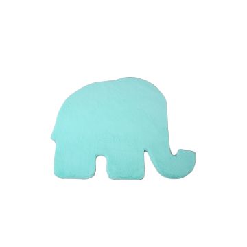 Caty Elefante alfombra infantil unicolor fluffy esponjoso pelo largo 80x100cm verde menta