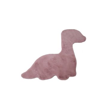 Caty Dino alfombra infantil unicolor fluffy esponjoso pelo largo 80x100cm rosa