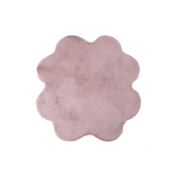 Caty Kleeblatt alfombra infantil unicolor fluffy esponjoso pelo largo 90x90cm rosa