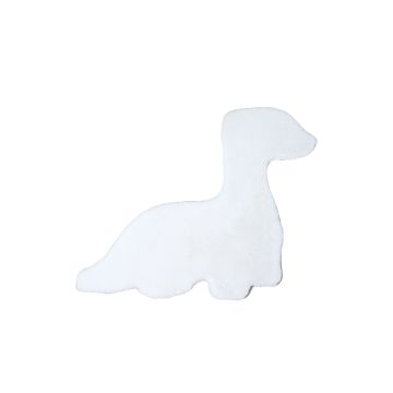 Caty Dino alfombra infantil unicolor fluffy esponjoso pelo largo 80x100cm blanco