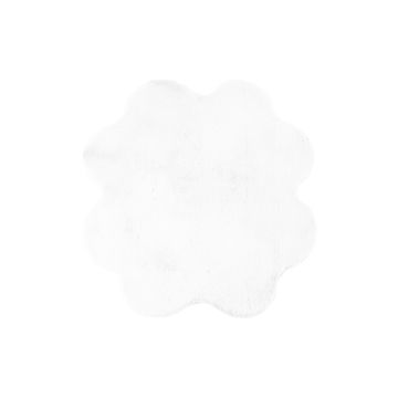 Caty Kleeblatt alfombra infantil unicolor fluffy esponjoso pelo largo 90x90cm blanco