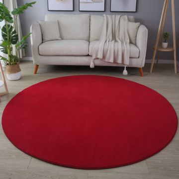 Sky alfombra pelo corto redondo Ø 200cm rojo