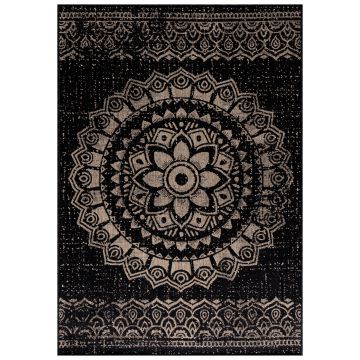 Sunny Kara alfombra interior/exterior rectangular 140x200cm negro