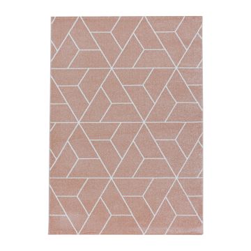 Efor Korz alfombra pelo corto rectangular 140x200cm rosa