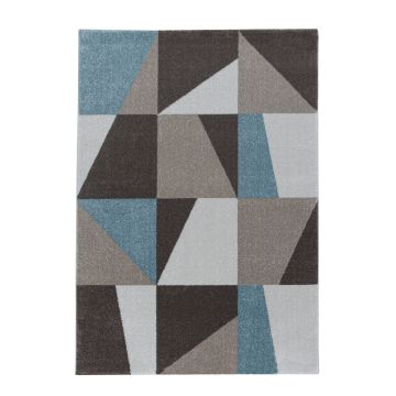 Efor Hexa alfombra pelo corto rectangular 80x150cm azul