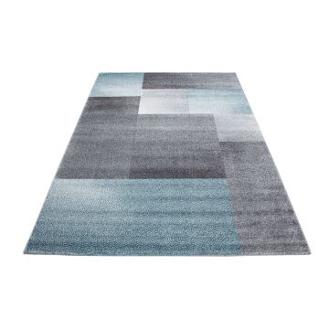 Lucca Bloque alfombra pelo corto rectangular 80x150cm azul