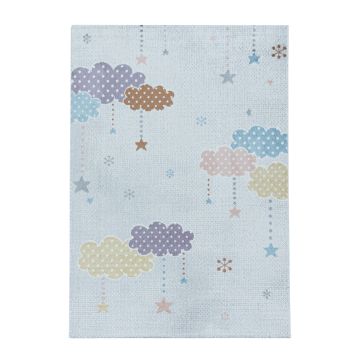 Lucky Nubes alfombra bebé habitación infantil pelo corto rectangular 80x150cm blanco