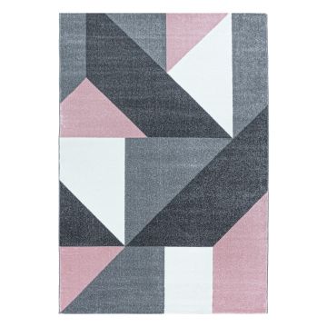Ottawa Origami alfombra pelo corto rectangular 120x170cm rosa