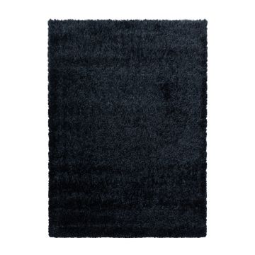 Brilliant Shaggy alfombra peluda pelo largo corredor 80x250cm negro