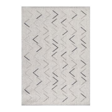 Aruba Wavy alfombra interior/exterior tejido plano corredor 80x250cm crema