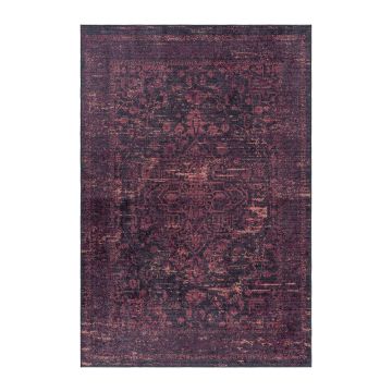 Fiesta Arty antideslizante alfombra tejida plana corredor 80x250cm rojo