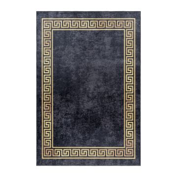 Fiesta Altin antideslizante alfombra tejida plana corredor 80x250cm negro