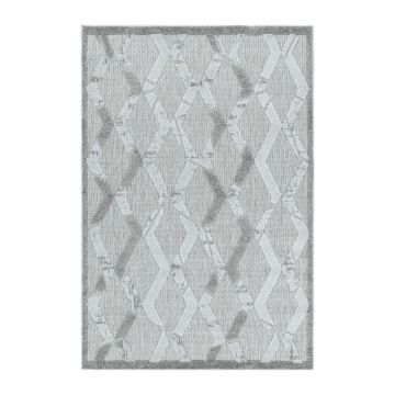Bahama Xury alfombra interior/exterior efecto alto-bajo corredor 80x250cm gris