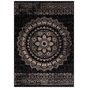 Sunny Kara alfombra interior/exterior corredor 80x150cm negro